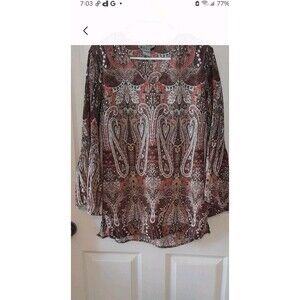 Vintage Magic 3/4 Bell Sleeve Blouse. Size Medium. B64